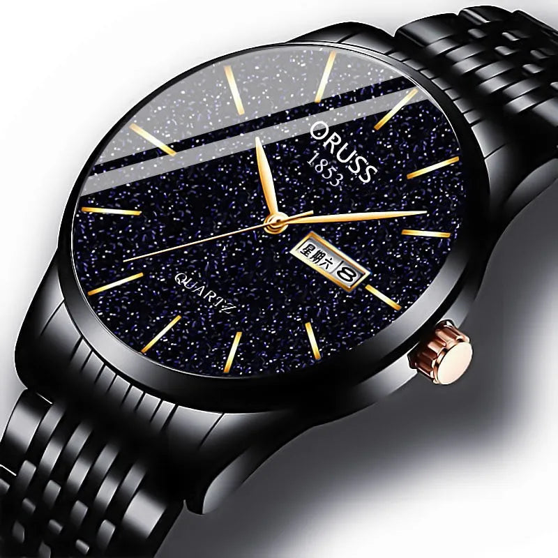 TikTok Gentleman Star Movement Watch Men's Watch Genuine Luminous Waterproof Calendar High-end Handsome Fashion  New