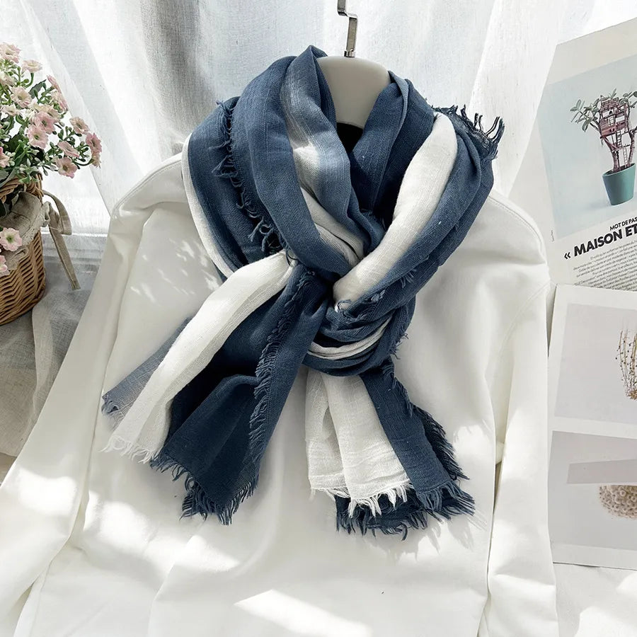 Unisex Simple Style Color Block Cotton Scarf