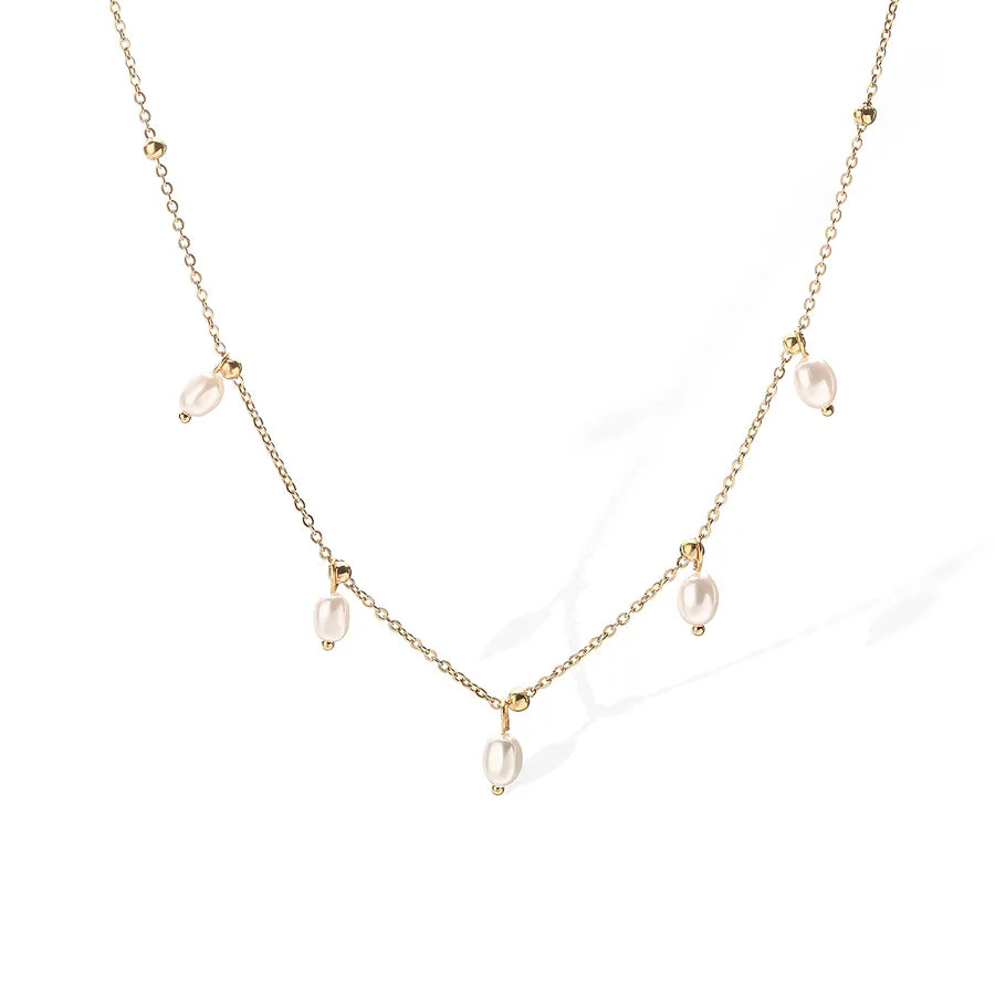 Wholesale Jewelry Retro Simple Style Commute Geometric 304 Stainless Steel cable chain Pendant Necklace