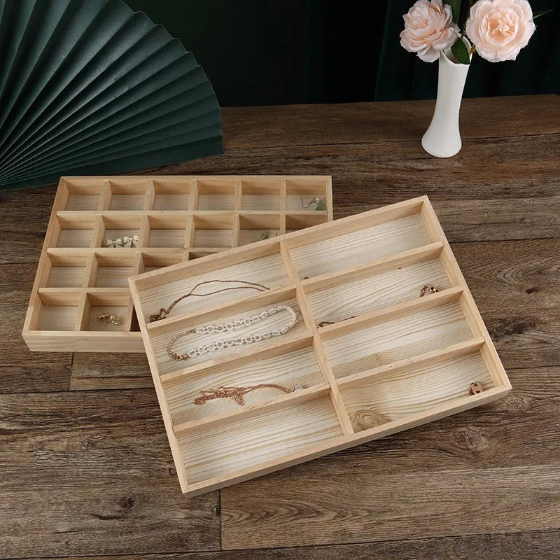 1 Piece solid wood Simple Style Square Jewelry Display