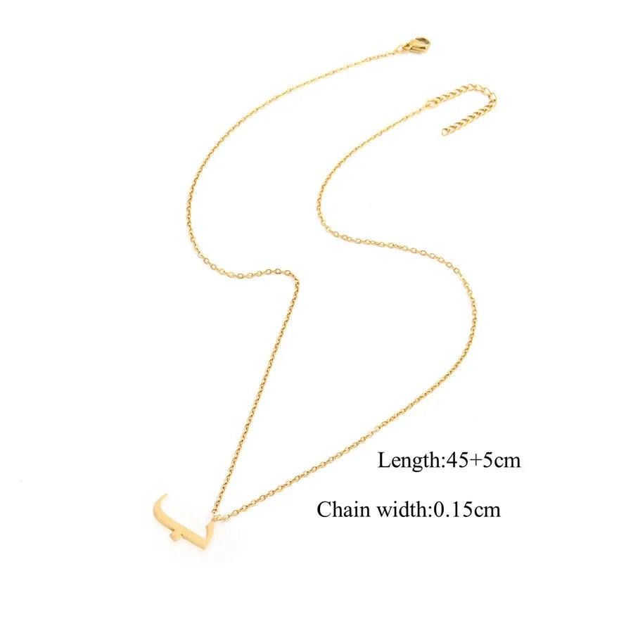 Wholesale Jewelry Casual Simple Style Arabic Letters 201 Stainless Steel 304 Stainless Steel cable chain Pendant Necklace