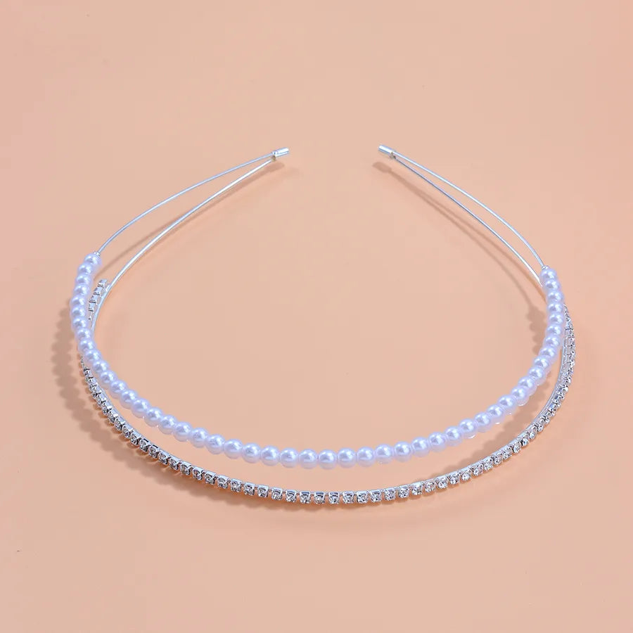 Elegant Women's Geometric Imitation Pearl Hair Band