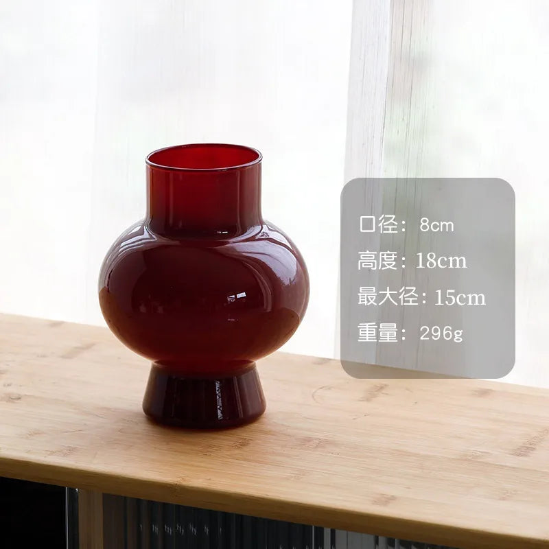 European-style retro glass vase personalized creative living room office water-raising flower arrangement container ornaments decorative crafts