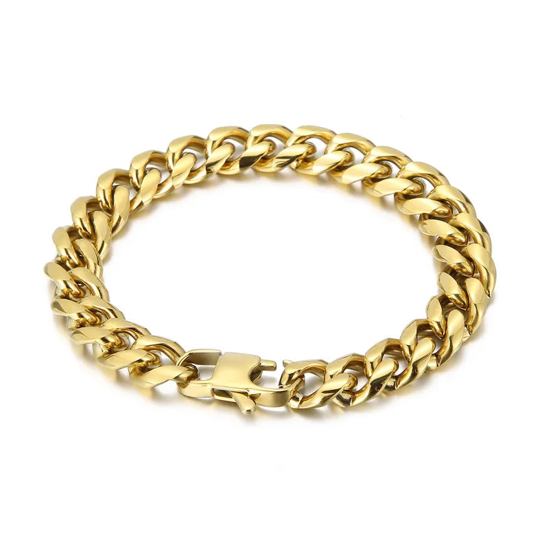 online influencer same style one piece dropshipping european and american fashion minimalist electroplated encrypted titanium steel men's bracelet necklace
