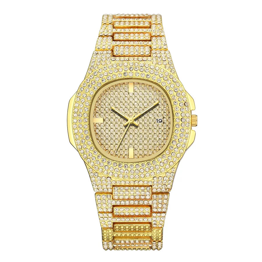 rhinestone alloy ladies quartz watch fashion large dial with diamonds starry calendar ladies fashion watch nihaodropshipping wholesale