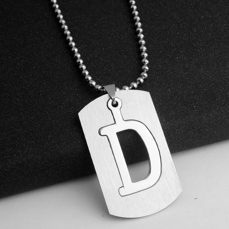 Hip-Hop Simple Style Letter 304 Stainless Steel Hollow Out Men's Pendant Necklace