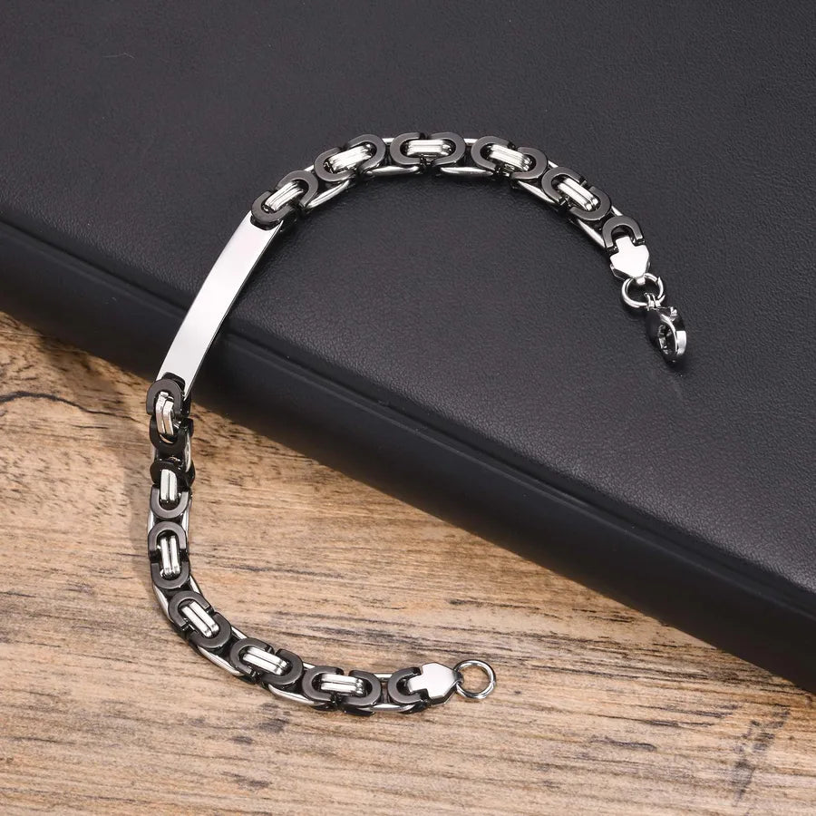 Simple Style Commute Color Block 201 Stainless Steel 18K Gold Plated Men's Bracelets