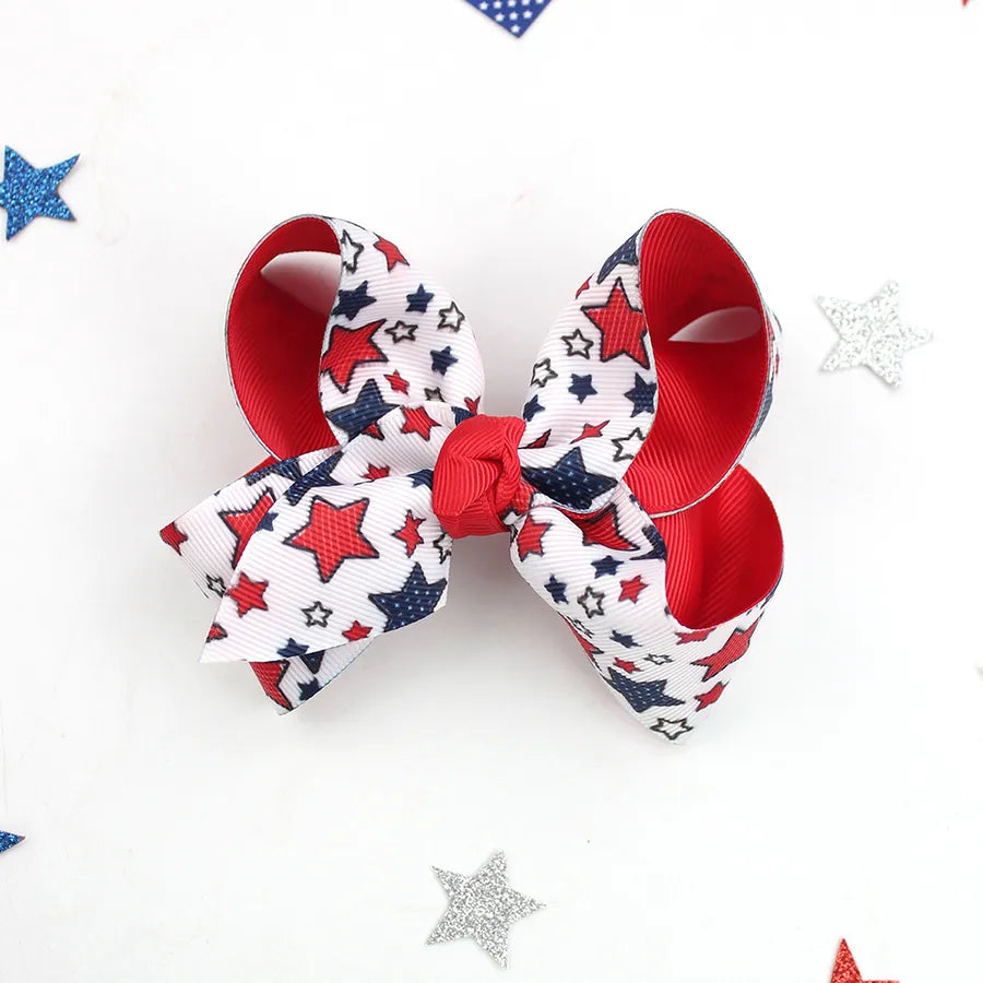 Independence Day Hairpin American Flag Bow Hair Accessories Children Girl Cute Headwear Patriotic Hairpin