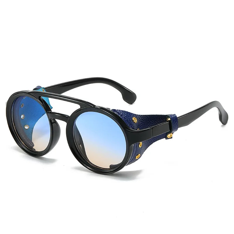 streetwear geometric pc round frame full frame men's sunglasses