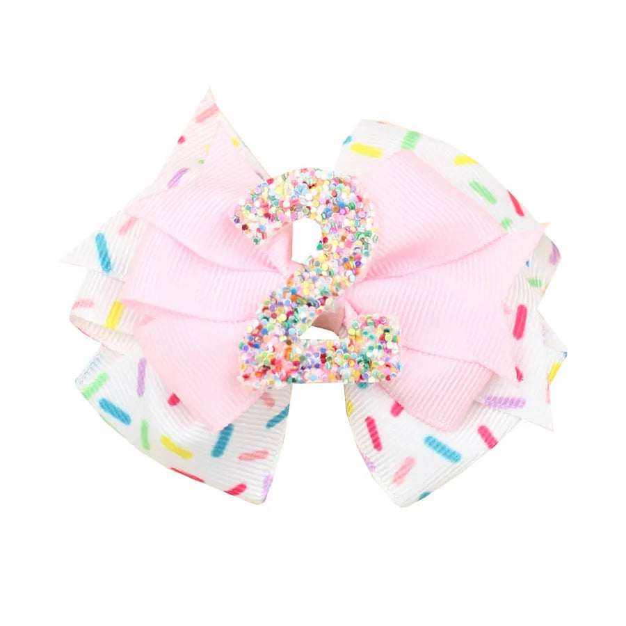 Explosions Birthday Hairband Digital Glitter Hairpin Baby Ice Cream Hair Accessories Pink Headwear