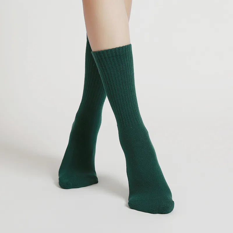 Unisex Casual Sports Letter Stripe Cotton Crew Socks A Pair