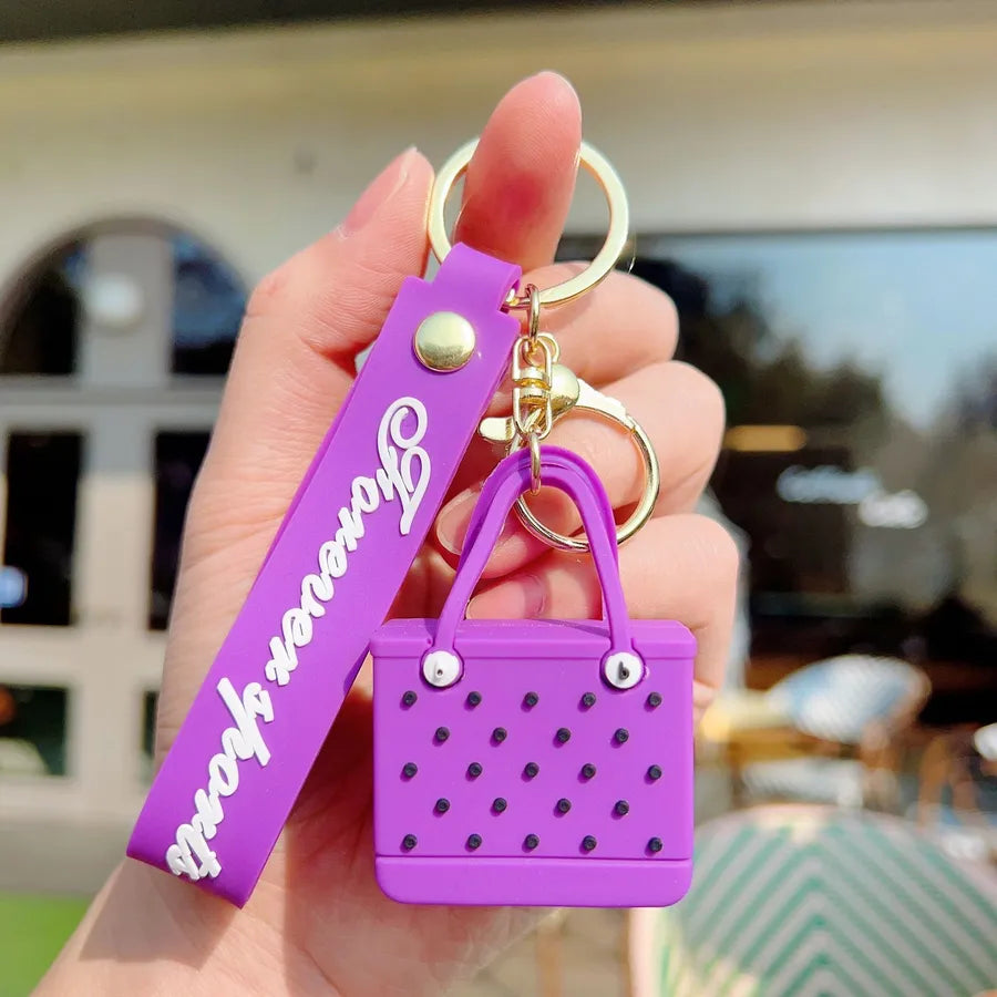 1 Piece Modern Style Bag Letter Alloy Silica Gel Women's Lobster Trigger Clasp Closure Bag Pendant Keychain