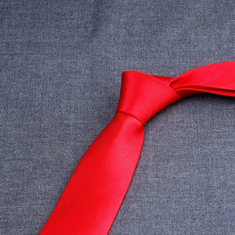 formal solid color polyester satin unisex tie