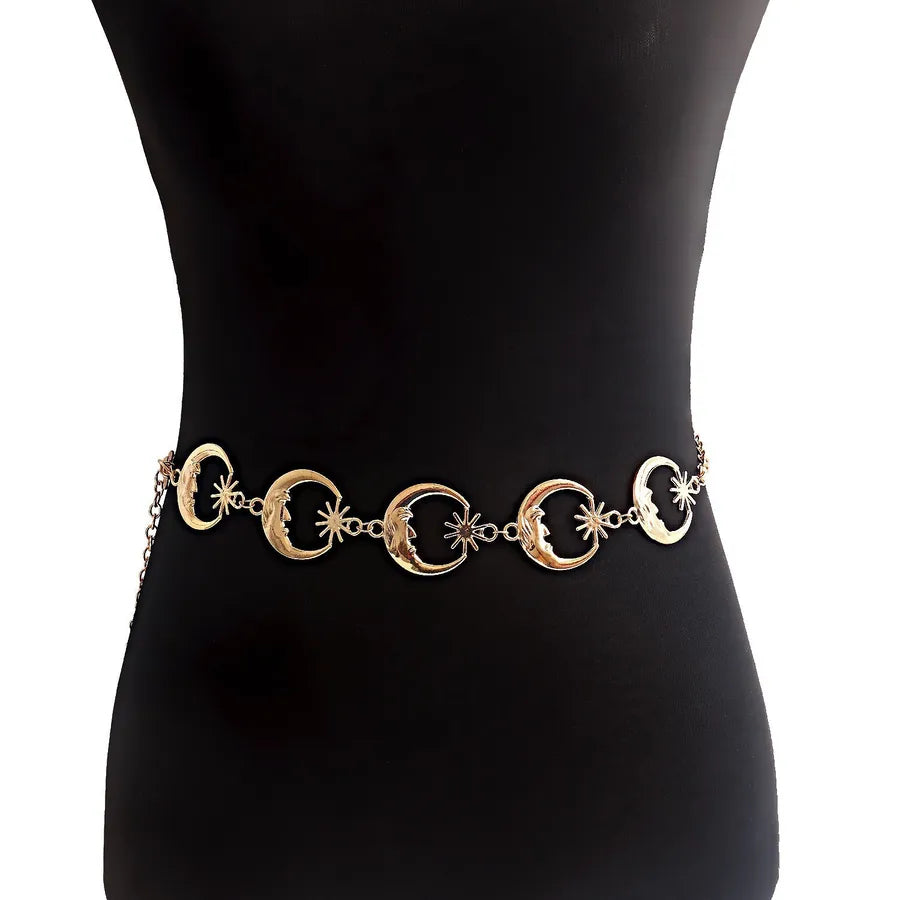 Foreign trade atmosphere metal pendant waist chain women's accessories new fashion hot girl body chain dress belt chain