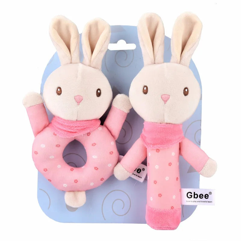Gbee baby rattle plush toy early education animal round rattle doll baby soothing toy