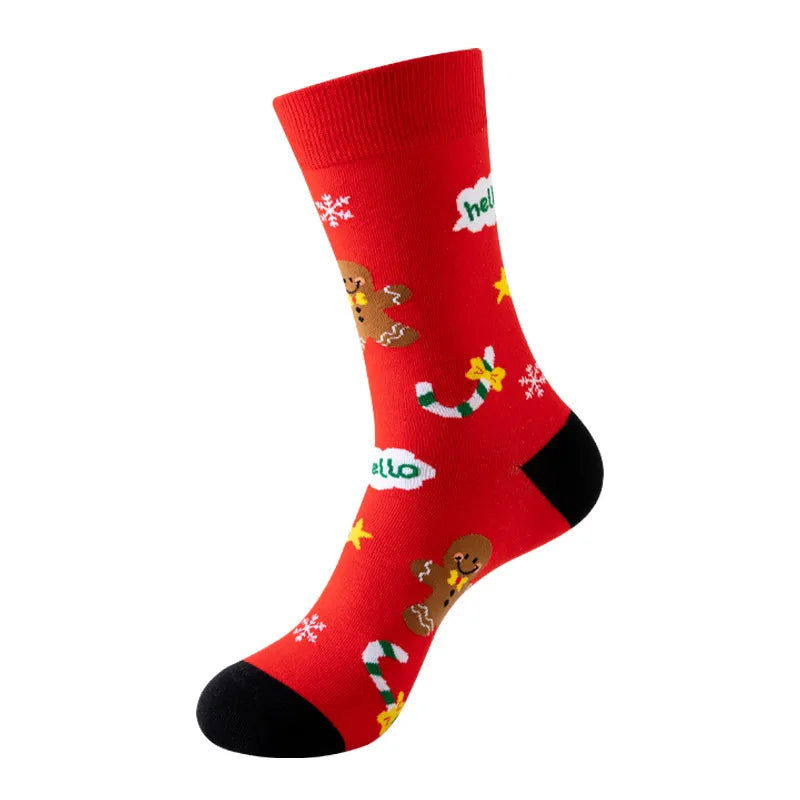 Christmas Cute Modern Style Unisex Christmas Tree Gingerbread Snowman Cotton Polyester Ankle Socks A Pair