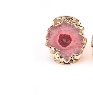 casual irregular agate brass natural stone wholesale open ring