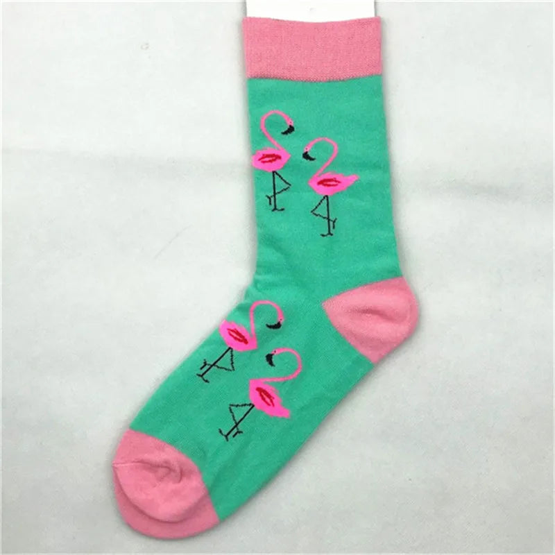 unisex casual geometric cotton crew socks a pair