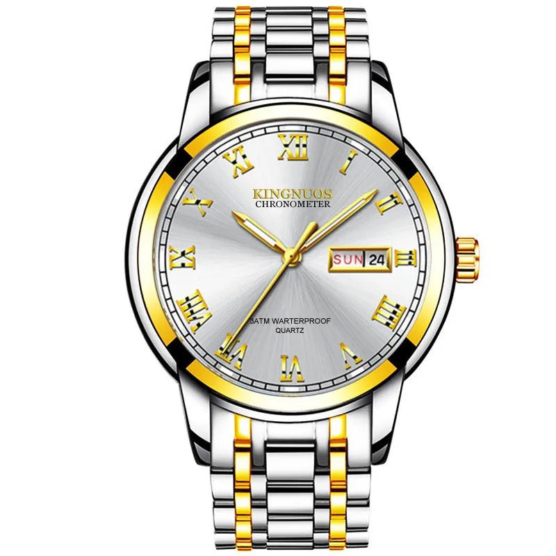casual solid color double side snaps quartz men's watches