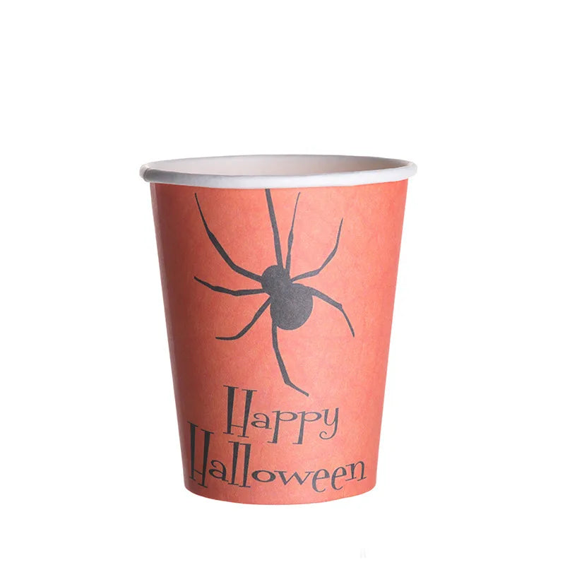 halloween simple style pumpkin spider paper festival tableware