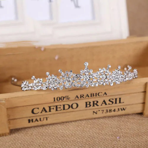 simple style flower imitation pearl alloy rhinestone hair band 1 piece
