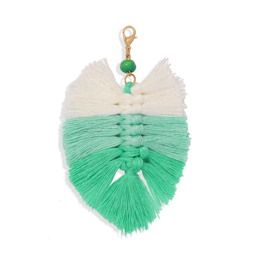bohemian holiday style new handmade cord woven colorful tassel pendant key chain wholesale