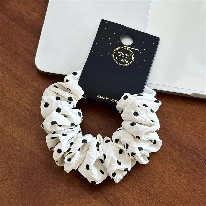 Elegant Lady Women's Round Dots Cloth Hair Tie