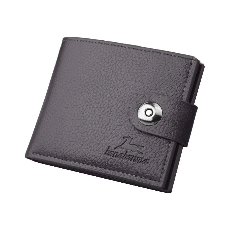 business short wallet men's wallet retro buckle horizontal gift money clip foreign trade
