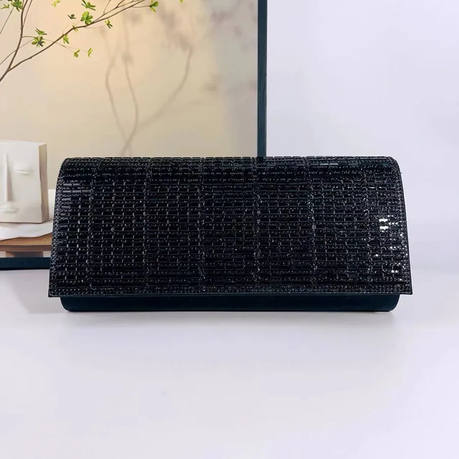 Elegant  Handbag Glitter Fashion Evening Clutch Handmade Diamond Stitching High-End Sensation Women's Purse