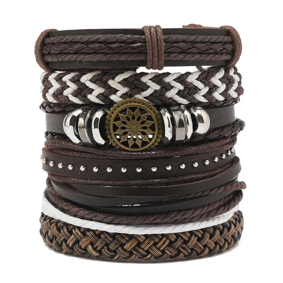 hip-hop solid color pu leather men's bangle 1 piece