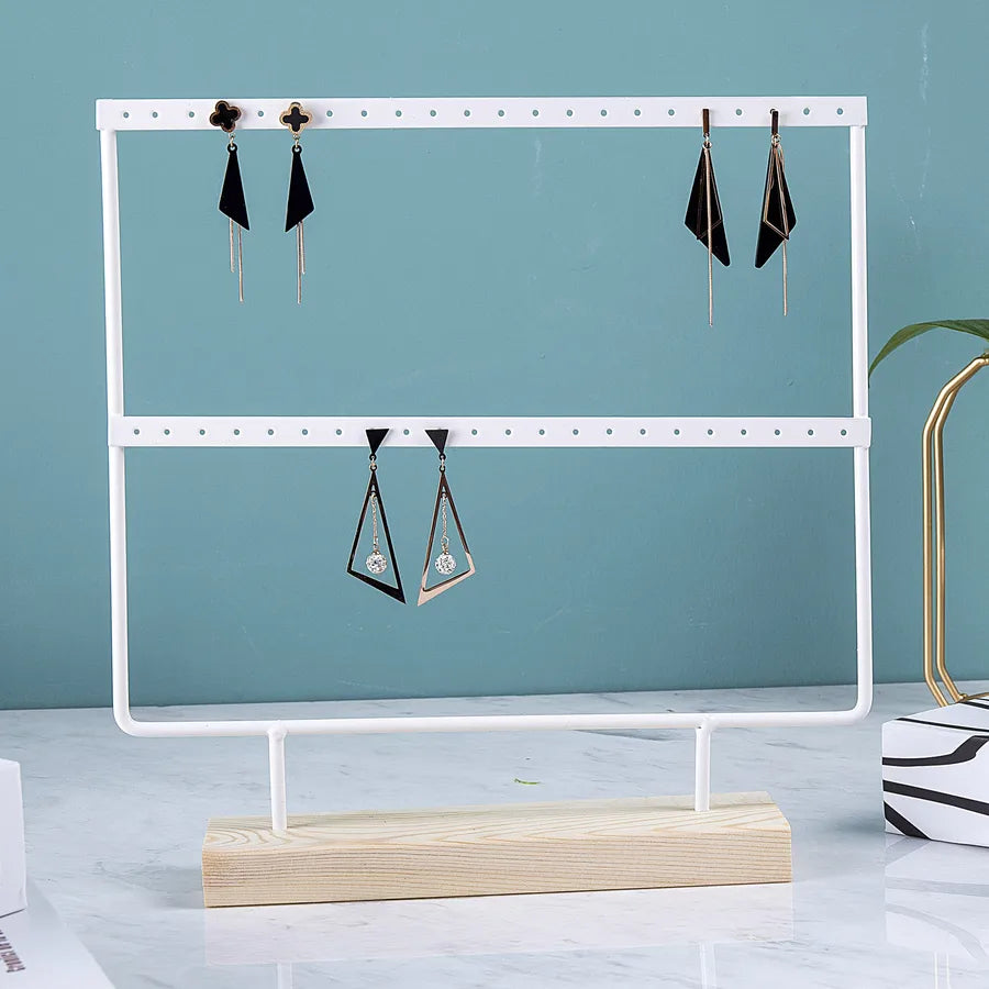 Wrought Iron Creative Earrings Pine Bottom Household Hanging Earrings Earrings Storage Jewelry Display Shelf Factory Wholesale