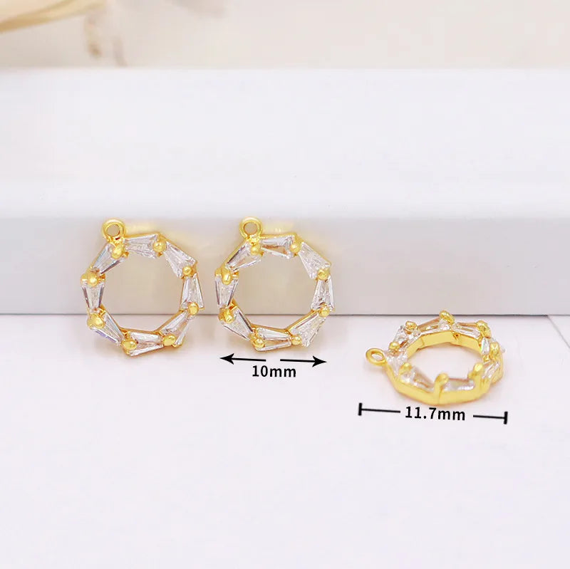 1 Piece Copper Zircon Flower Bow Knot Pendant