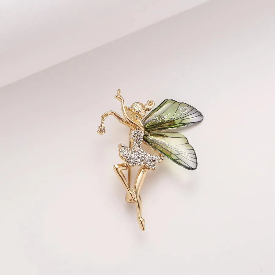 Green Chinese Style Brooch Pin Vintage High-End Tassel Creative Versatile Hanfu Cheongsam Embroidery Zinc Alloy Jewelry Accessory