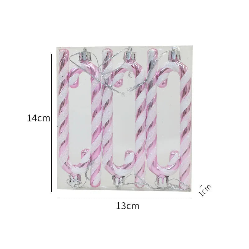 Christmas Tree Decoration Festive Atmosphere Plastic Cane Ornament Hanging Charms Christmas Holiday Decorations