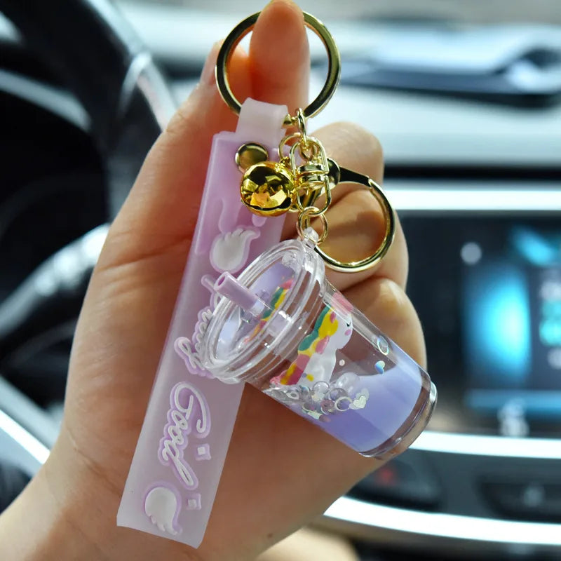 cute  arylic metal plating unisex bag pendant keychain