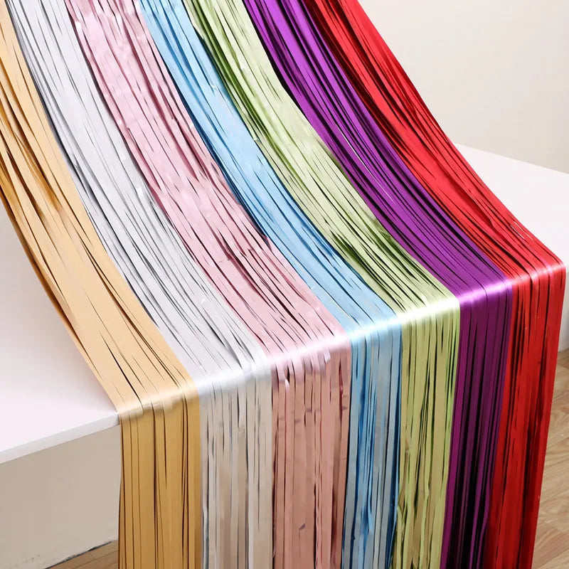 Solid Color Solid Color Plastic Graduation Party Tinsel curtain