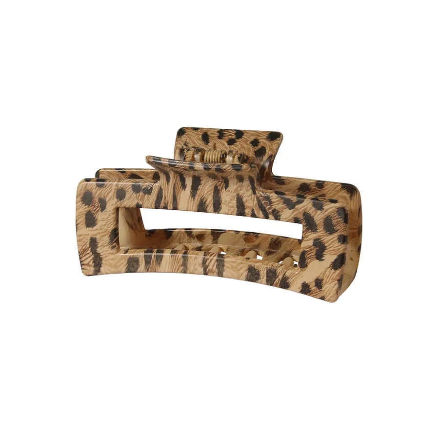 retro artistic stripe leopard plastic resin printing hair claws