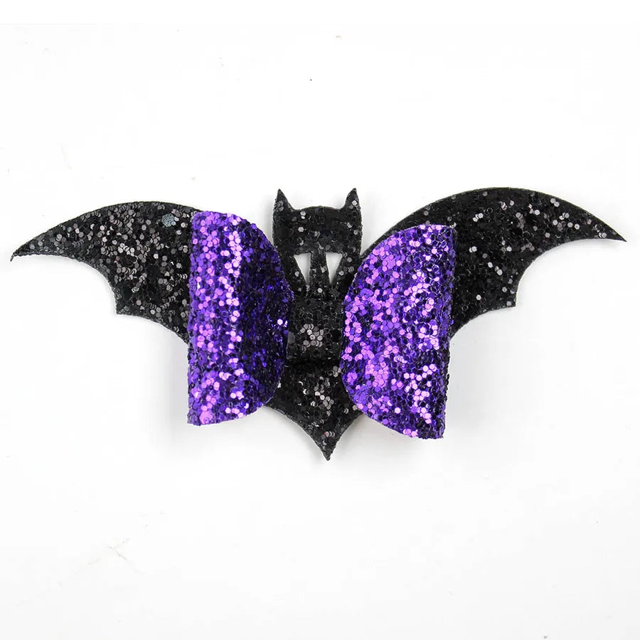 Creative Halloween Double Layer Small Bat Wings Butterfly Knot Hair Clip Funny Children's Hair Accessories Pumpkin Pattern
