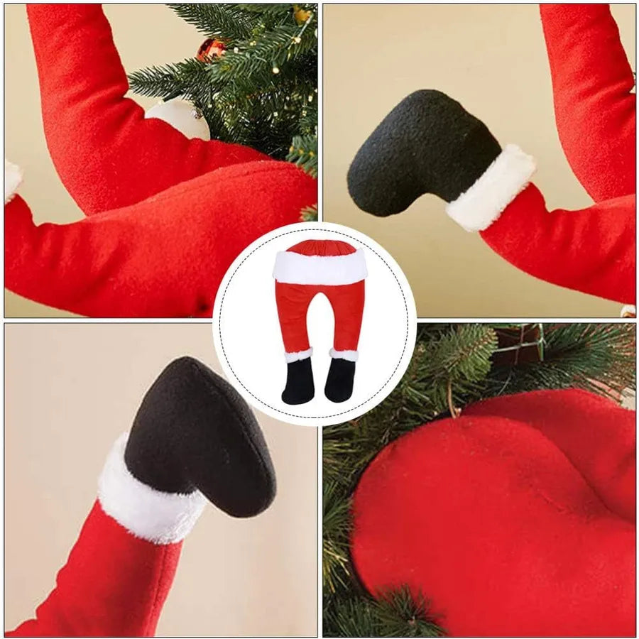 Christmas Tree Decoration Plush Elf Leg Home Decorations Santa Claus Fairy Tale Style Festive Polyester Artwork Hanging Ornament