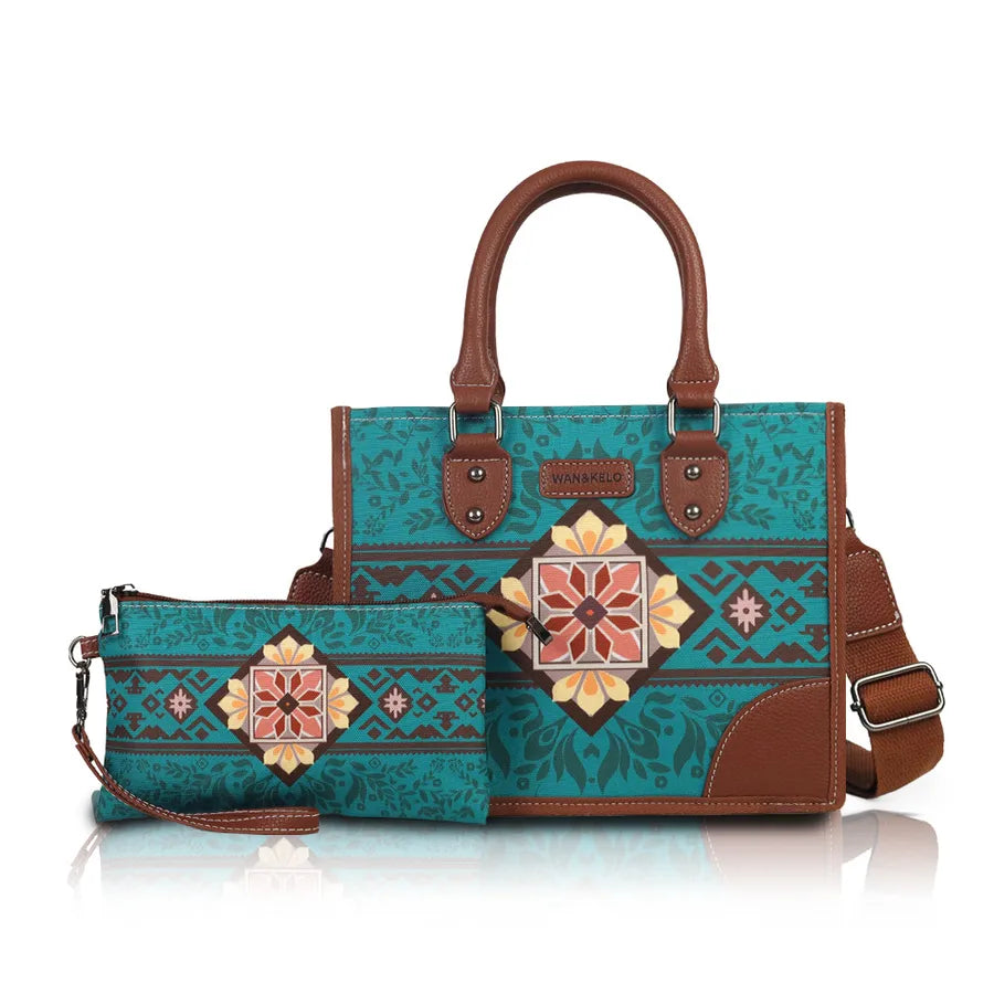 Women's Oxford Cloth Geometric Vintage Style Streetwear Square Zipper Square Bag