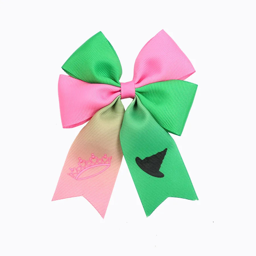 Magic Wicked Witch Hair Accessories Hairpin Pink Green Bow Children Girl Cute Hairpin  Explosions