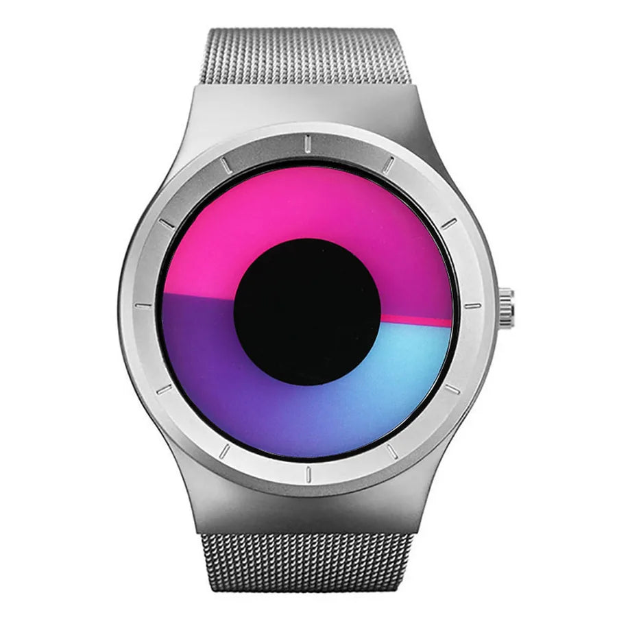 Sports Solid Color Single Folding Buckle Quartz Men's Watches