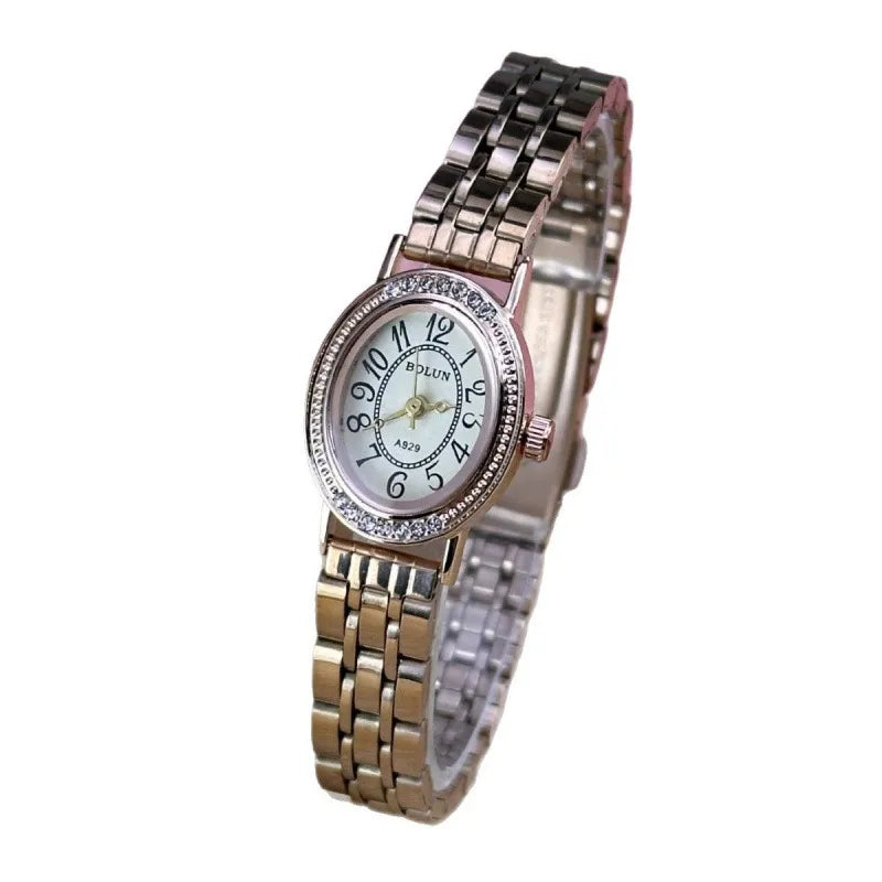 Watch Delicate Oval Disk Women's Retro Quartz Watch Bolun Watch Wholesale Little Red Book Mid-Ancient Small Golden Watch