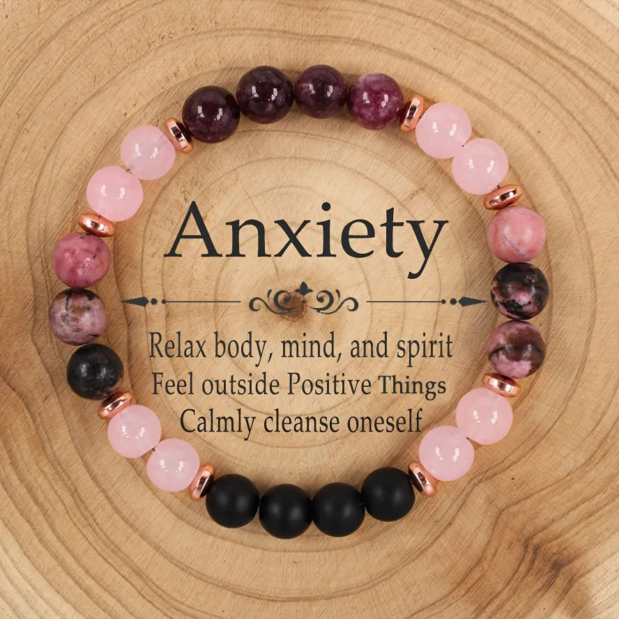 Multicolor Natural Stone Handmade Beaded Artistic Retro Crystal Healing Adjustable Women's Inspirational Holiday Gift Bracelet