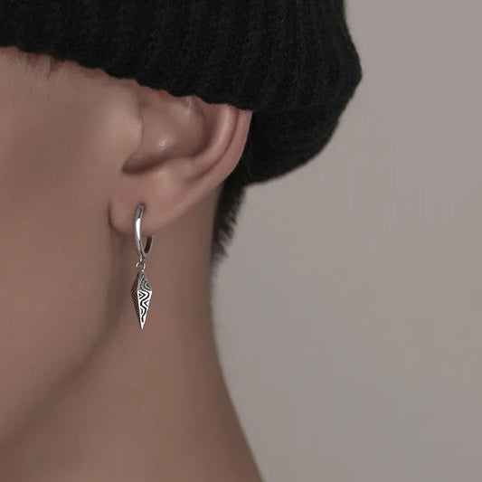 1 pair hip-hop rhombus plating copper drop earrings
