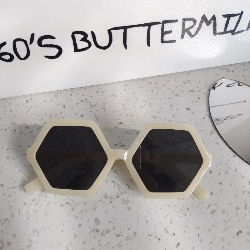 Simple Style Cool Style Solid Color UV400 Protection Resin Special-Shaped Mirror Full Frame Kids Sunglasses