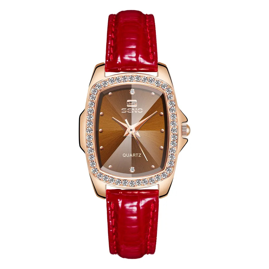 SENO Chennuo a generation of Europe and the United States retro square diamond ladies belt watch simple rhinestone quartz women's watch