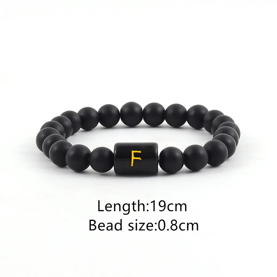 Elegant Vintage Style Simple Style Letter Glass Stone Men's Bracelets Men Beaded Bracelets