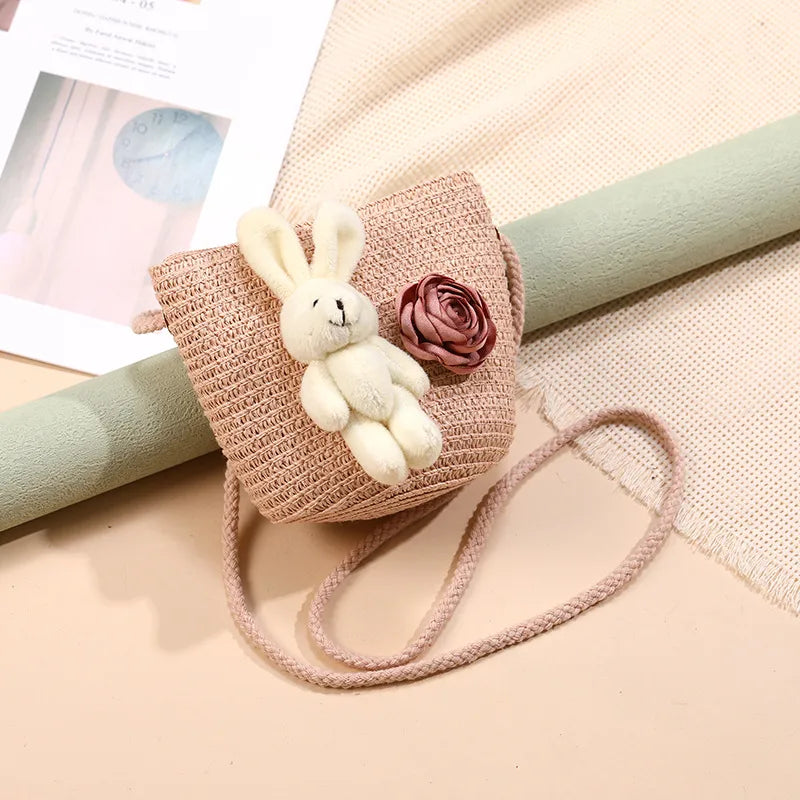 Straw Island Beach Woven Bag Women  New Popular Bag Seaside Straw Bag Cute Kid's Messenger Bag