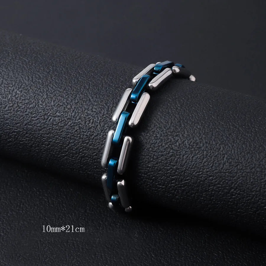 Hip-Hop Geometric 201 Stainless Steel Plating Men's Bracelets Men Chain Bracelets